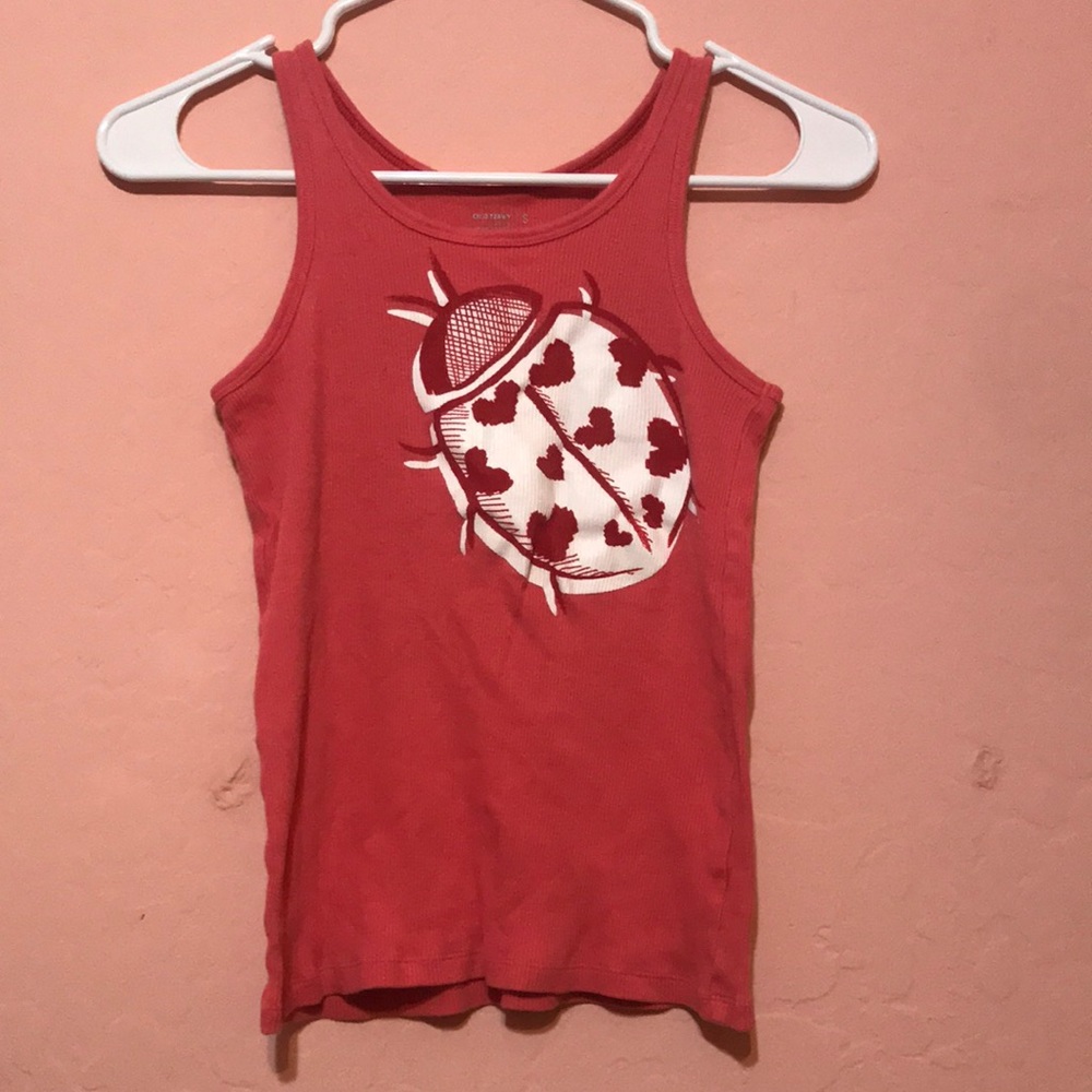 Pink shirt with ladybug design